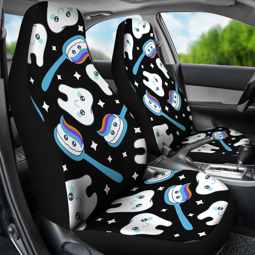 White Tooth and Brush Car Seat Covers