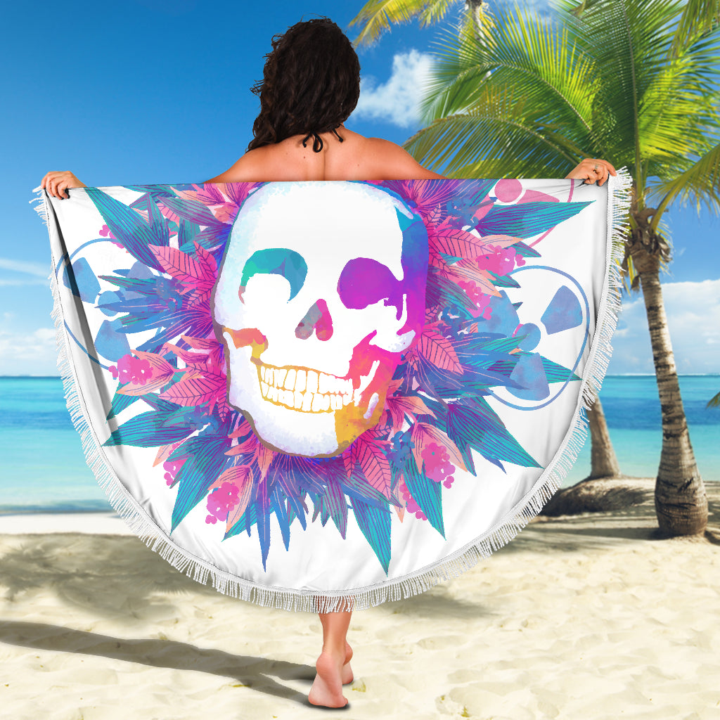Tropical Skull Beach Blanket