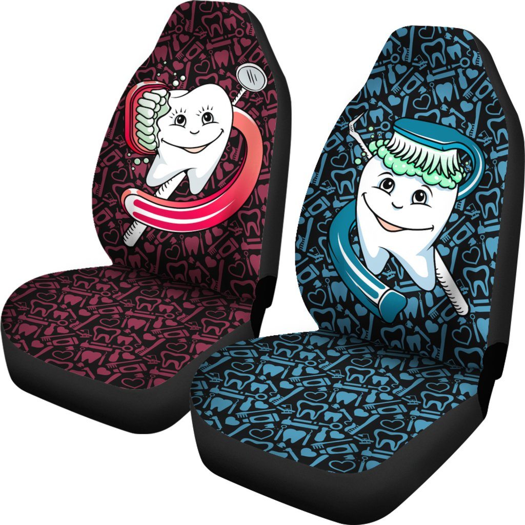 Male & Female Tooth Car Seat Covers Set