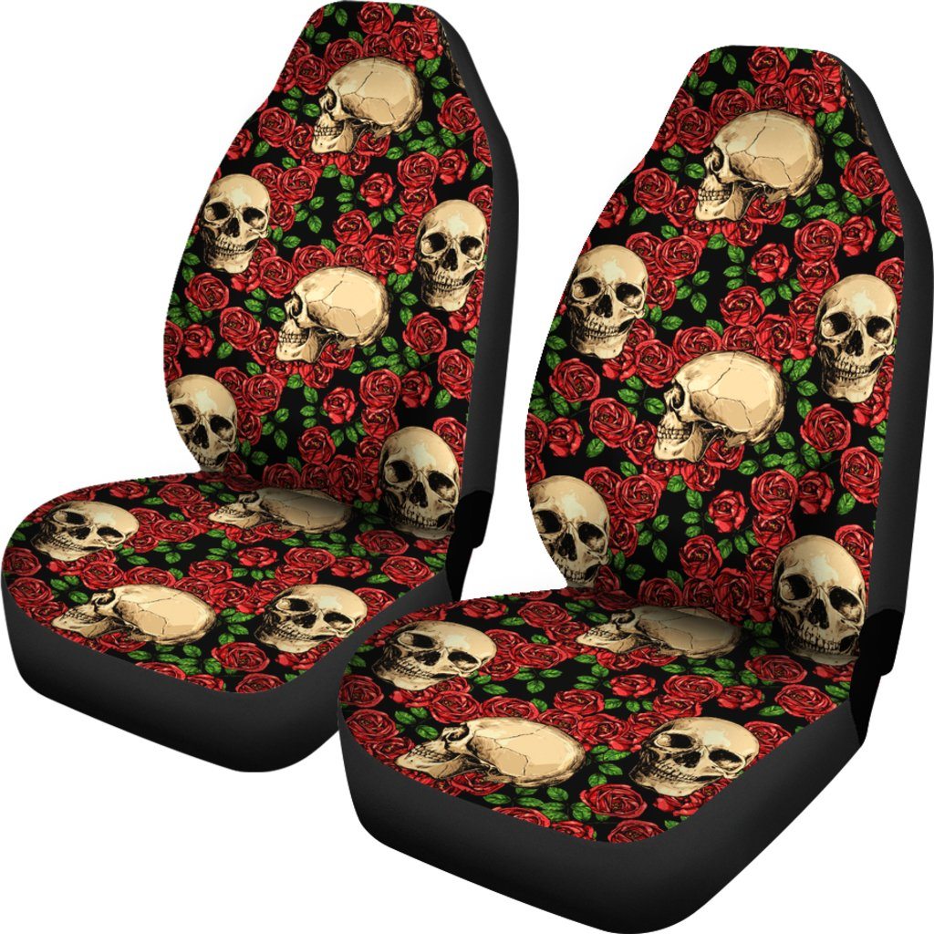 Rose Skulls Car Seat Covers Set