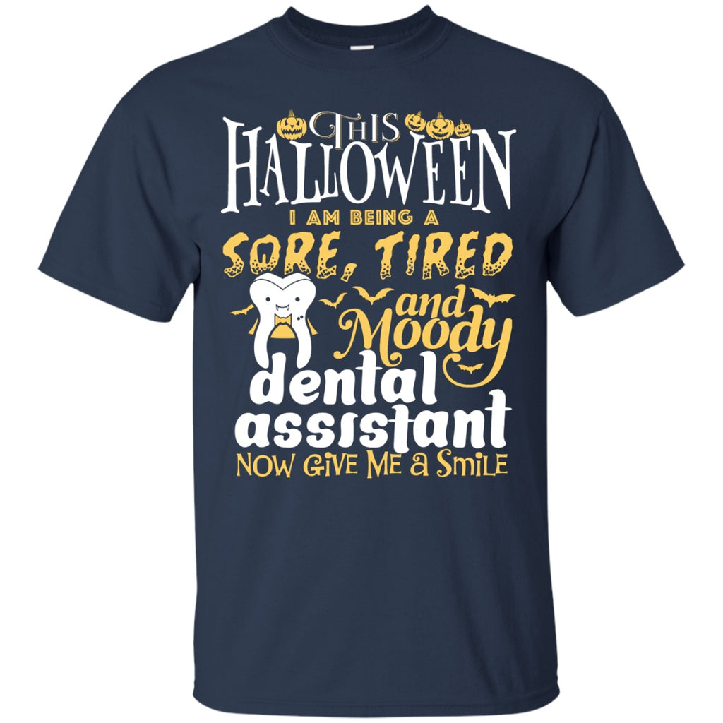 T-Shirts - Tired Dental Assistant Halloween Unisex Tee