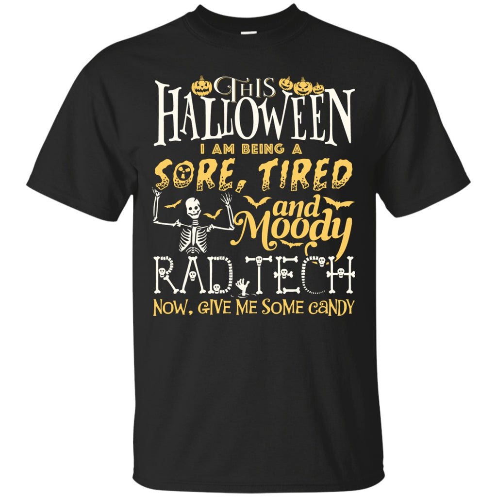 T-Shirts - Tired Rad Tech Halloween Unisex Tee